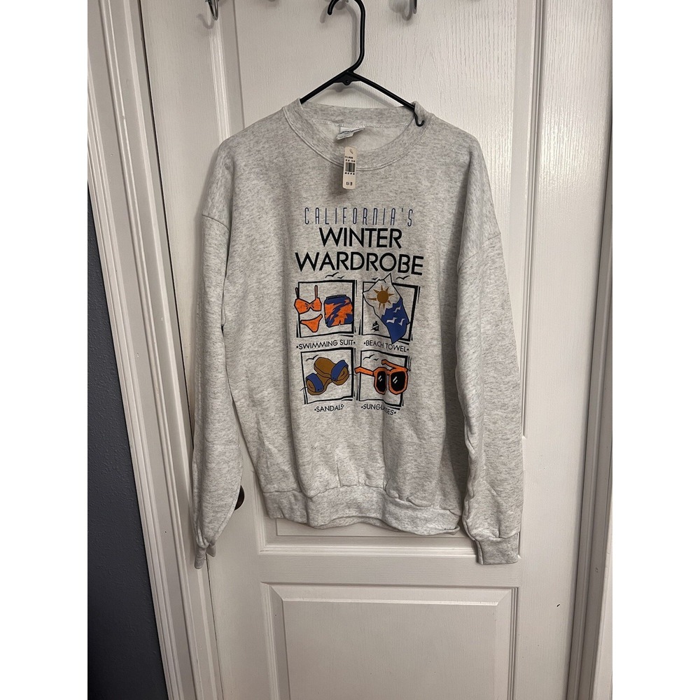 Vintage‎ NEW California Sweatshirt Winter Wardrobe Retro size L Unisex 80's NOS